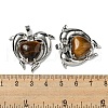 Natural Tiger Eye Heart Pendants G-M434-02P-22-3