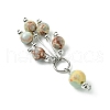 6Pcs 6 Styles Mixed Stone Round Tassel Big Pendants PALLOY-JF03281-5