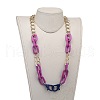 Personalized Aluminium & Acrylic Chain Necklaces NJEW-JN02911-04-4