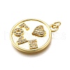 Rack Plating Brass Micro Pave Cubic Zirconia Pendants KK-K401-78G-2