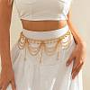Alloy Twisted Chain Round Tassel Waist Chains for Women WG6FFC1-02-1