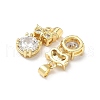 Brass Micro Pave Cubic Zirconia Pendants KK-Q068-03G-2