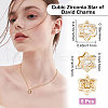 Beebeecraft 8Pcs Brass Micro Pave Clear Cubic Zirconia Charms ZIRC-BBC0001-29-2