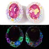 Handmade Luminous Polymer Clay Rhinestone Beads CLAY-H003-05E-1