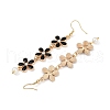 Zinc Alloy Enamel Flower Dangle Earrings EJEW-JE06462-03-5