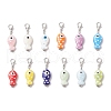 12Pcs Handmade Porcelain Fish Pendant Decorations HJEW-JM03263-2