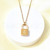 304 Stainless Steel Rolo Chain Pendant Necklaces NJEW-S444-01G-20-5