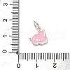 925 Sterling Silver Pink Enamel Pendants STER-C014-01B-S-3
