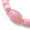 3Pcs 3 Color Polymer Clay Heishi Surfer Stretch Bracelets Set BJEW-JB10153-5