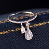Teardrop Brass Micro Pave Clear Cubic Zirconia Cuff Rings for Women FS-WGF79F5-01-1