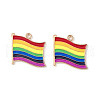 Rainbow Color Pride Flag Alloy Enamel Pendants X-ENAM-K067-10-2