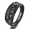 Imitation Leather Multi-strand Bracelets PW-WGE2E99-01-3