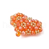 Seed Beads Beaded Charms PALLOY-MZ00341-03-3