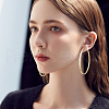 Beebeecraft 3 Pairs Brass Hoop Earrings for Women EJEW-BBC0001-66G-04-5