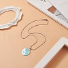 Natural Shell Flat Round Pendant Necklace with Round Snake Chains NJEW-JN04219-6