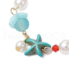 Dyed Synthetic Turquoise Beads Charm Bracelets BJEW-JB11852-5