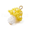 Seed Beads Beaded Charms PALLOY-MZ00339-02-3