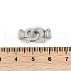 Brass Micro Pave Clear Cubic Zirconia Fold Oval Clasps KK-P302-10P-3