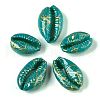 Spray Painted Natural Cowrie Shell Beads X-SSHEL-R047-03-A02-2