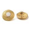 Ion Plating(IP) 304 Stainless Steel Flat Round Stud Earrings EJEW-C114-05G-1