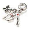 Rack Plating Alloy Enamel European Dangle Charms PALLOY-A009-05P-2
