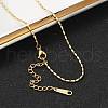 Ion Plating(IP) 304 Stainless Steel Oval Ball Chain Necklace for Men Women NJEW-M200-09G-1