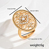 Brass Micro Pave Cubic Zirconia Hollow Geometric Adjustable Finger Rings EG4764-1-1