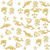 Olycraft 120Pcs 8 Style Alloy Cabochons MRMJ-OC0002-73-1