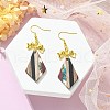 Resin & Walnut Wood Dangle Earrings EJEW-JE05507-05-3