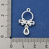 Rack Plating Brass Micro Pave Clear Cubic Zirconia Pendants KK-F089-10S-3