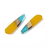 Transparent Resin & Walnut Wood Big Pendants RESI-M027-05J-2