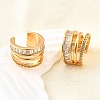 Brass Micro Pave Clear Cubic Zirconia Cuff Earrings EJEW-F370-29G-6