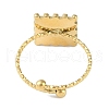 Ion Plating(IP) 304 Stainless Steel Enamel Square Cuff Finger Rings RJEW-L107-064G-01-3