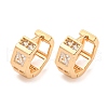 Brass Micro Pave Clear Cubic Zirconia Hoop Earrings EJEW-A107-06B-KCG-1