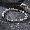 Sqaure Natural Imperial Jasper & Amazonite Beads Stretch Bracelets for Men CG9622-1
