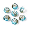Transparent Resin Rondelle European Beads RESI-N044-01J-1
