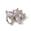 Brass Micro Pave Cubic Zirconia Charms ZIRC-F132-12P-3