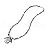 Synthetic Non-magnetic Hematite Angel Pendant Necklace with Beaded Chains NJEW-E095-02-2