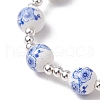 2Pcs 2 Colors Electroplate Non-magnetic Synthetic Hematite Round Bead Strecth Bracelets for Women BJEW-JB11600-4