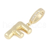Brass Micro Pave Clear Cubic Zirconia Pendants KK-M289-01F-G-2