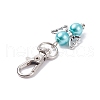 Baking Painted Pearlized Glass Pearl Pendants HJEW-AL0033-01-5