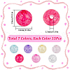 SUNNYCLUE 7 Colors Transparent Crackle Acrylic Beads MACR-SC0001-50-2