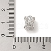 Brass Micro Pave Clear Cubic Zirconia Spacer Beads KK-K371-23P-3