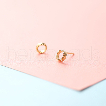 Brass Micro Pave Clear Cubic Zirconia Stud Earrings FS-WGE47D1-12-1