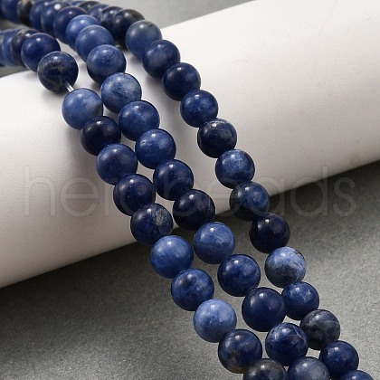 Natural Sodalite Round Bead Strands X-G-P072-27-6mm-1