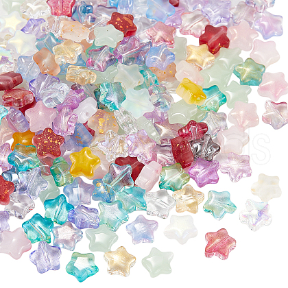 SOFPLATE 200Pcs Spray Painted Glass Beads GLAA-SP0001-06-1