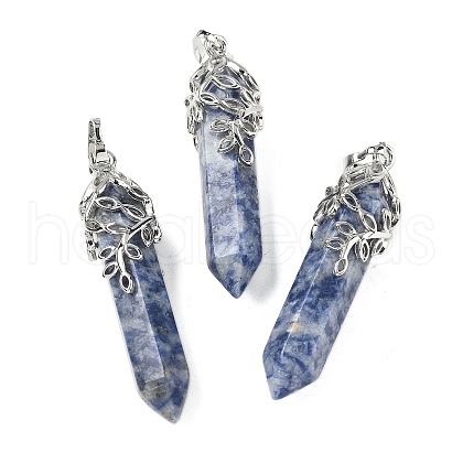 Natural Blue Spot Jasper Pendants G-M450-01P-11-1