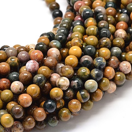 Natural Ocean Jasper Beads Strands G-P075-55-6mm-1