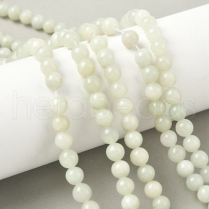Natural Xiuyan Jade Beads Strands G-Z085-A01-6mm-1