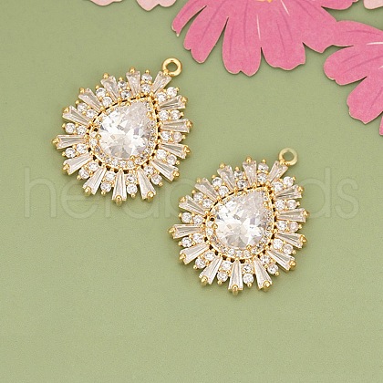 Brass Pendants KK-V006-01G-08-1